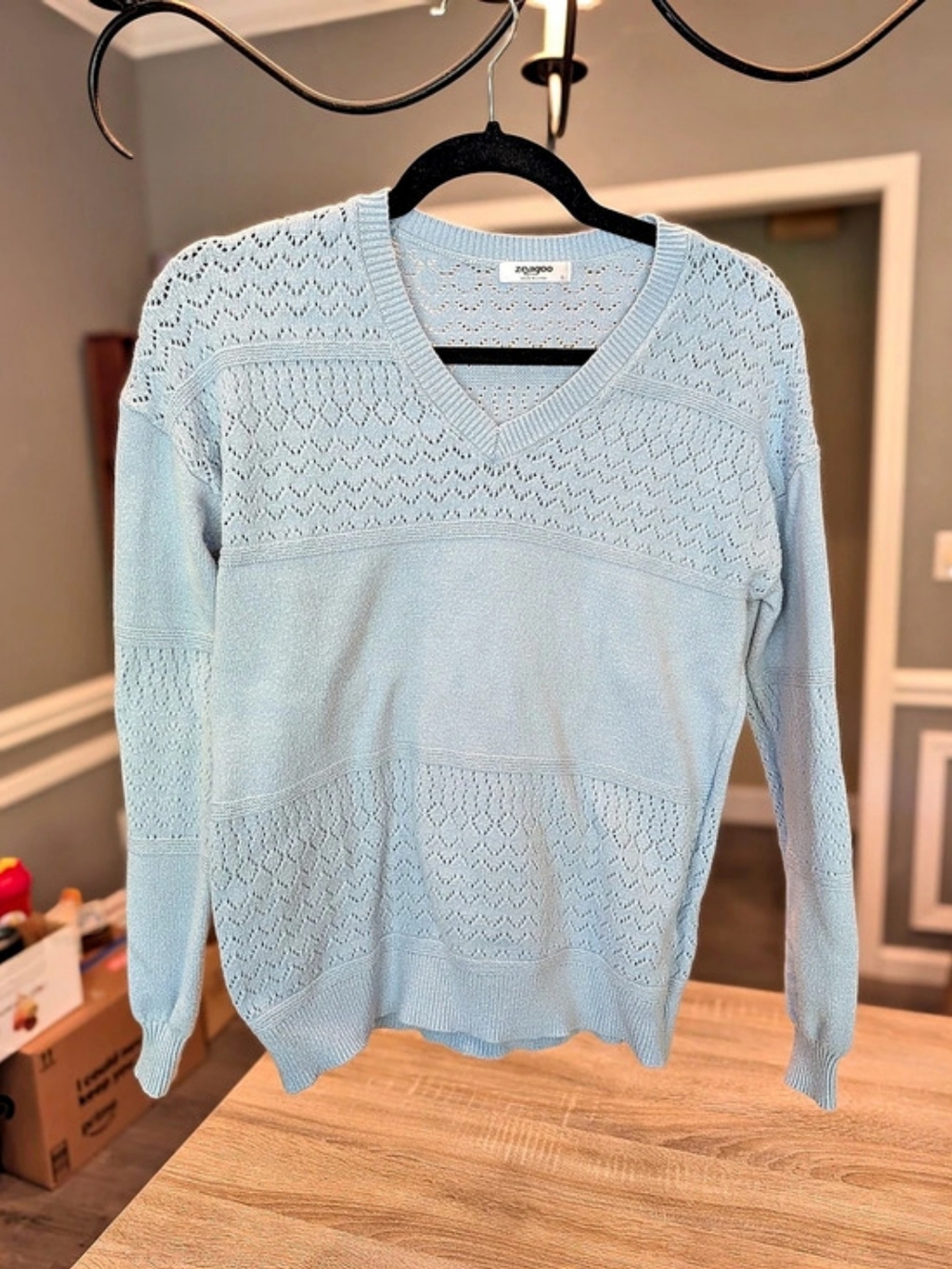 Blue V-Neck Sweater Like New